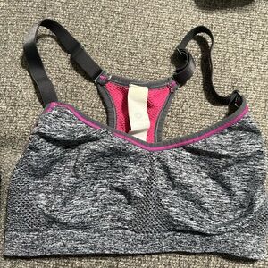 Aerie Gray and Pink Sports Bra
